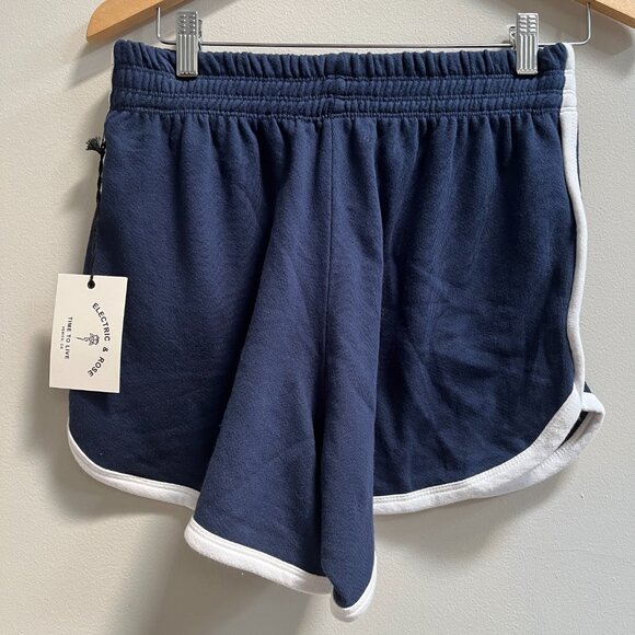 Electric & Rose Track Short in Navy Blue French Terry NEW‎ USA $128 Small - Picture 7 of 9